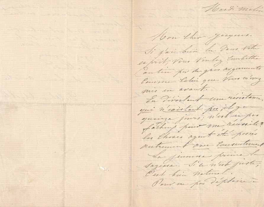 2 lettres autographes signées une rivalité