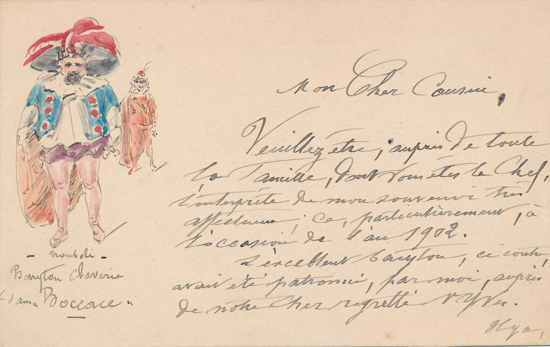 Jean Claverie opéra baryton portrait dessiné Carte autographe signée