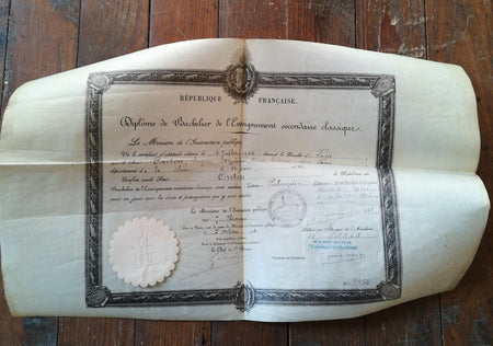 diplome bachelier 1902 philosophie mathématique signatures époque