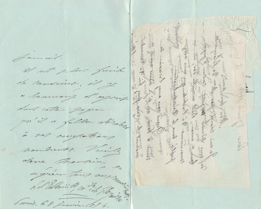 Louise d' ECKMÜHL DE BLOCQUEVILLE donne un cadeau lettre autographe signée