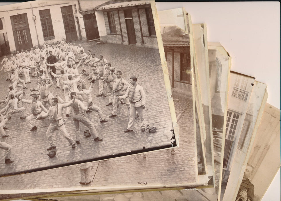 militaria militaire infanterie Rambouillet 1888 12 tirages époque escrime armes