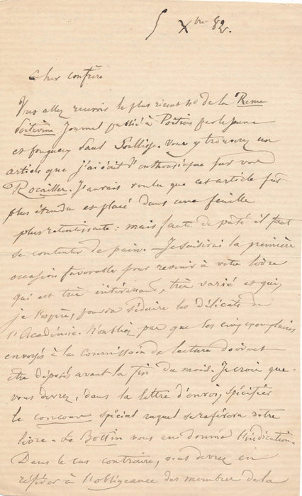 Alfred des Essarts 2 lettres autographes cite Dupanloup Soulisse 1845