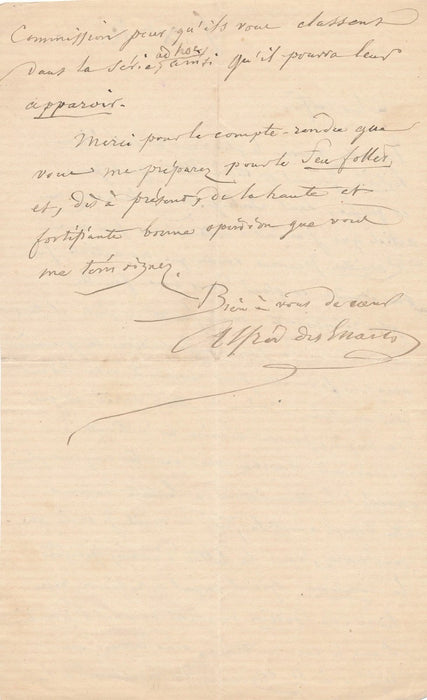 Alfred des Essarts 2 lettres autographes cite Dupanloup Soulisse 1845