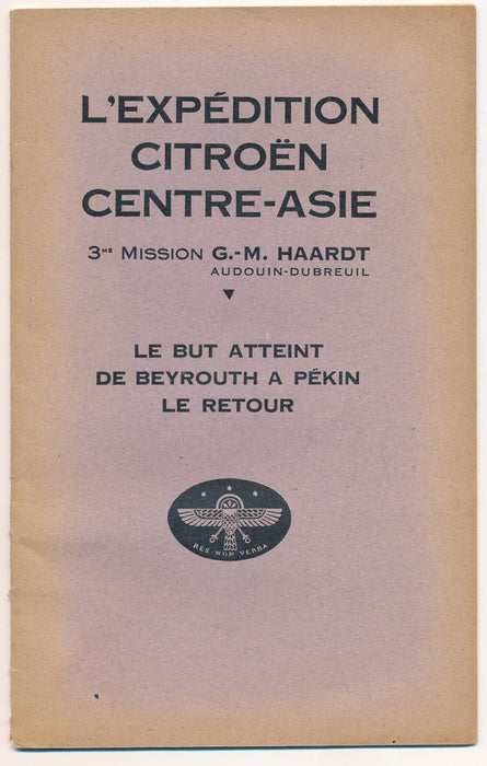 Croisière jaune expédition Citroën Centre Asie Brochure 1932