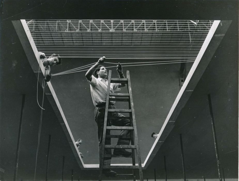 Installation exposition 1952 photo photographie ouvrier Maisons sans frontiere