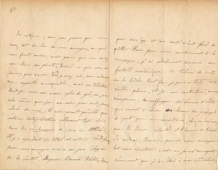 Ferrard comte de Pontmartin lettre autographe signée remerciements académie