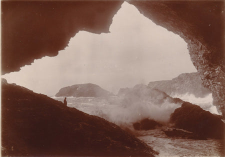 Mer grotte tirage papier citrate époque vague falaise côte photographie