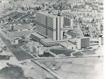 Architecture vue aérienne hôpital Mondor 1968 photo photographie époque