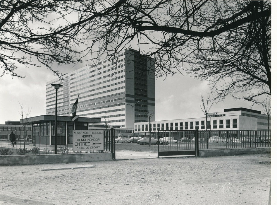 Architecture hôpital Mondor entrée 1967 photo photographie époque