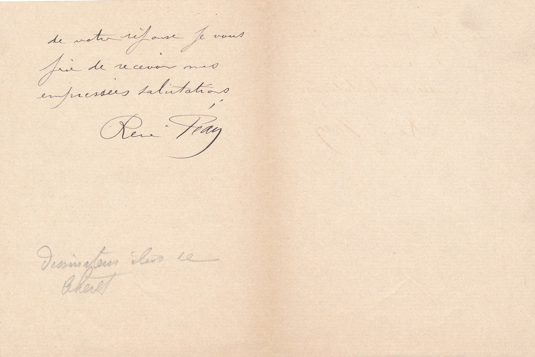 XXe s. illustrateur René Péan 2 lettres autographes signées Petits Polichinelles