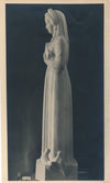 Sculpture Jeune femme aux colombes tirage argentique époque Marc Vaux cachet dos