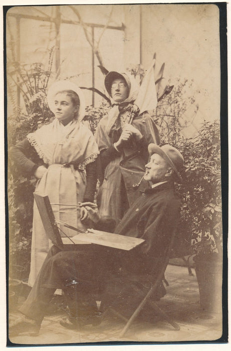 Anonyme véranda famille 2 photos photographie albumine