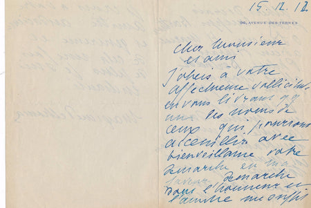 M. Dethomas lettre autographe signée Decaris Berthelot Regnier recommandations