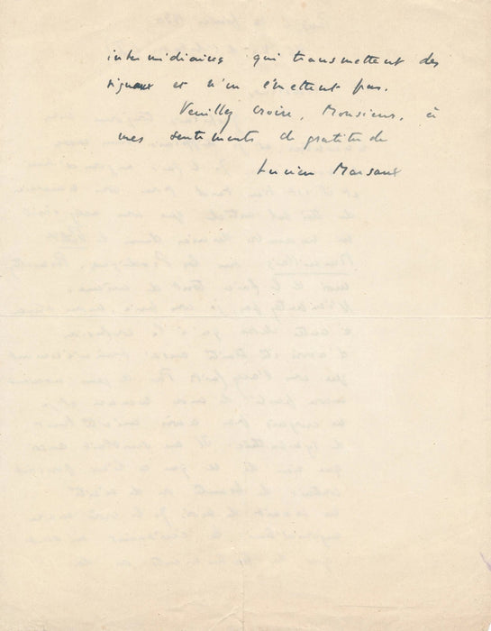 Lucien Marsaux lettre autographe signée métier d'écrivain Les Prodigues 1930