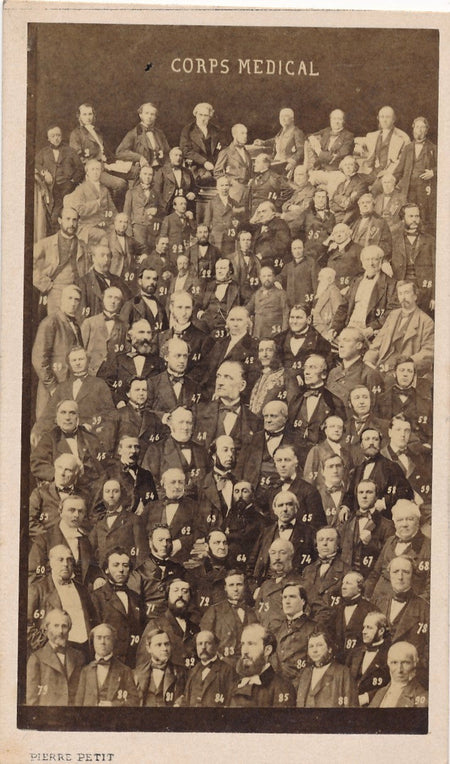 médecine médecin Carte de visite mosaïque photographie albumine CDV sciences