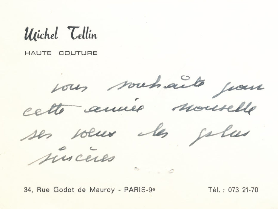 Michel TELLIN haute couture costumier cinéma autographe