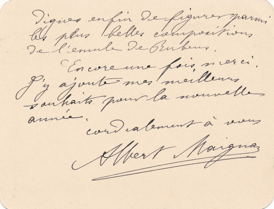 Albert MAIGNAN et Les Jordaens du Sénat carte autographe signée