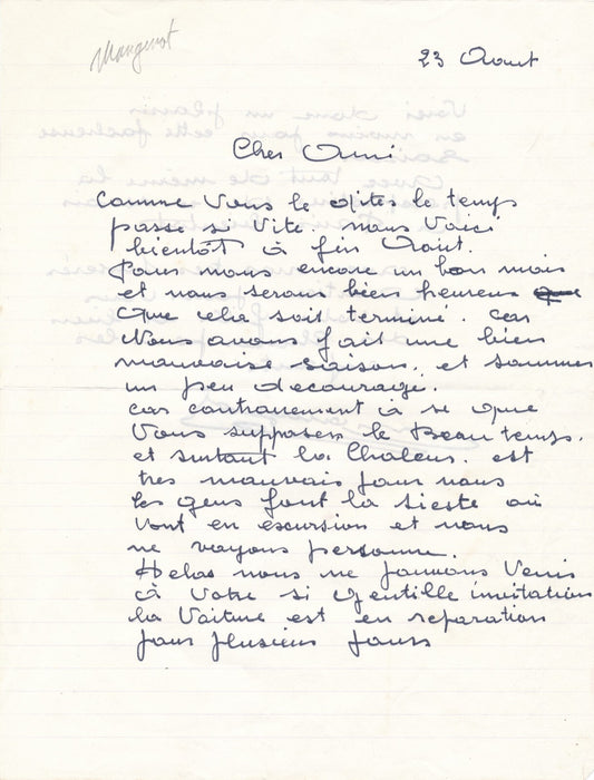 peintre Émile MANGENOT 4 lettre autographe signée au graveur DANIEL-GIRARD