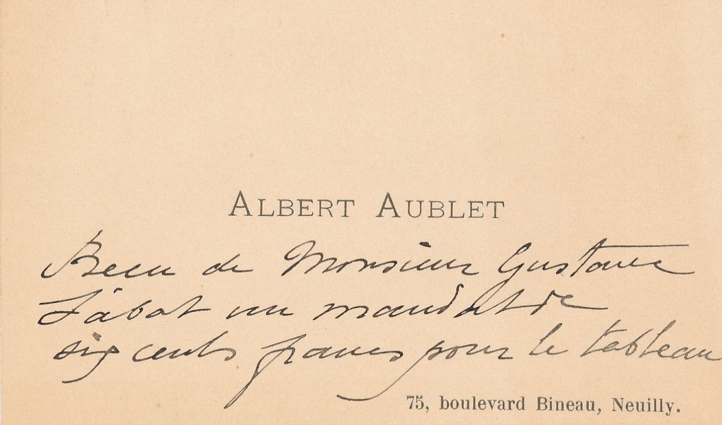Albert Aublet vend des toiles lettre autographe signée et CAS Gustave Labat