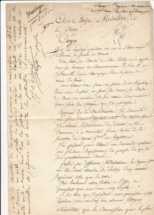 révolution Delmas député Haute Garonne note autographe signée citoyen Tourné