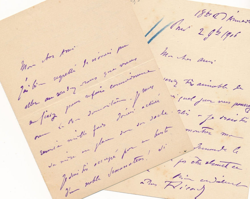 François SICARD 2 lettre autographe signée Le Bon Samaritain