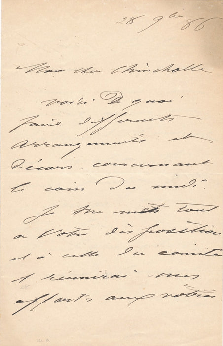 Édouard Riou lettre autographe signée à Chicholle bonne oeuvre