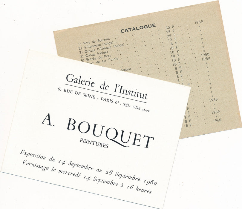 André Bouquet peintre naïf Galerie de l'Institut 1960