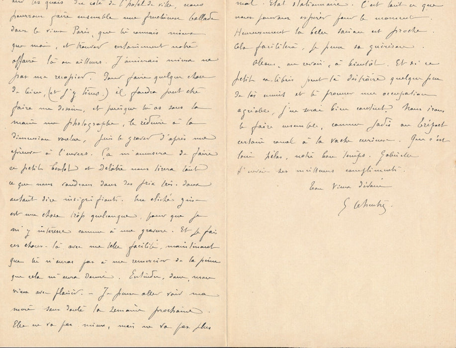 Gustave Leheutre accepte de faire un exlibris pour un ami lettre autographe