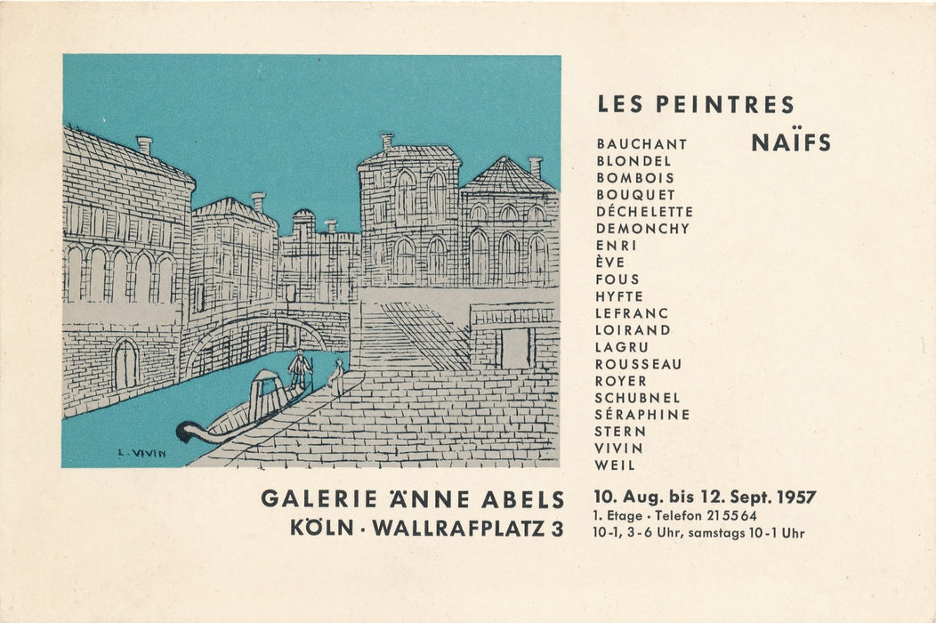 Les peintres naïfs exposition collective galerie Anne Abels 1957 Cologne