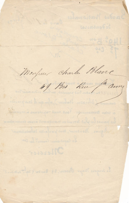 Guerre 1870 Charles Blanc pigeongramme garde nationaux lettre autographe signée