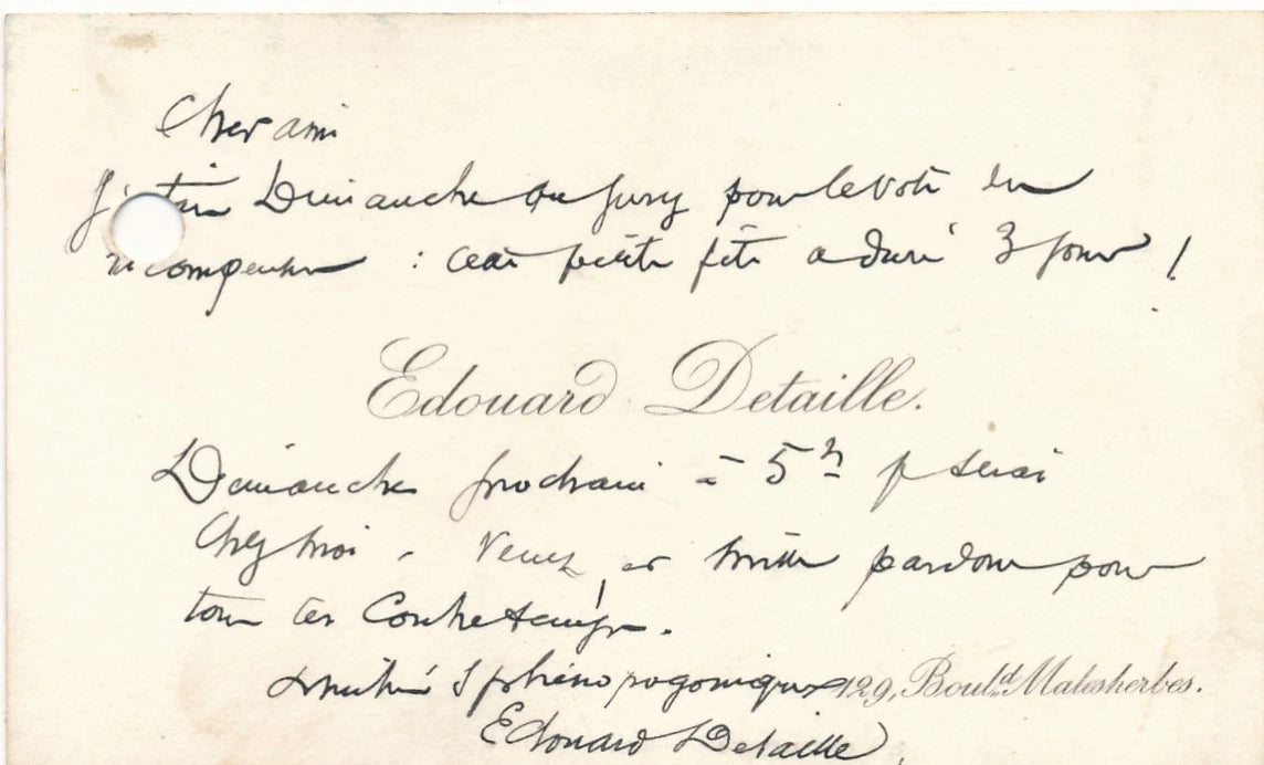 Edouard Detaille 4 lettres autographes bel ensemble droit de suite ami anglais