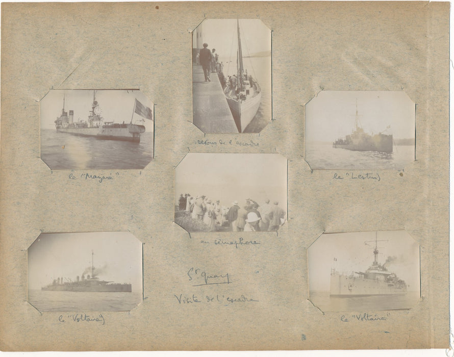 Saint Quay Portrieux 5 navires militaires photo photographie 1923 bretagne