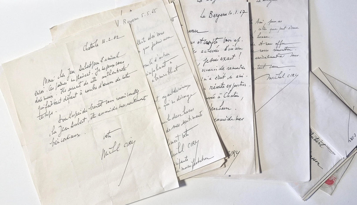 peintre Michel Ciry correspondance au poète Jean Aubert 19 lettres autographes