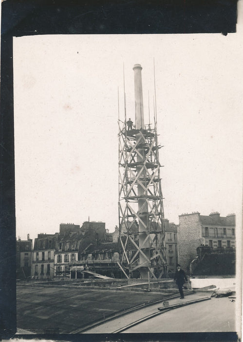 6 photos échafaudage en bois construction photographie argentique c. 1910-1920