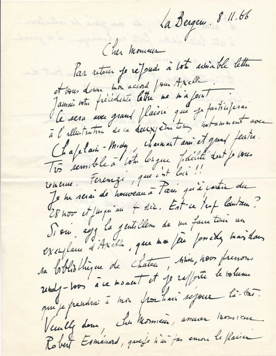 peintre Michel Ciry correspondance au poète Jean Aubert 19 lettres autographes