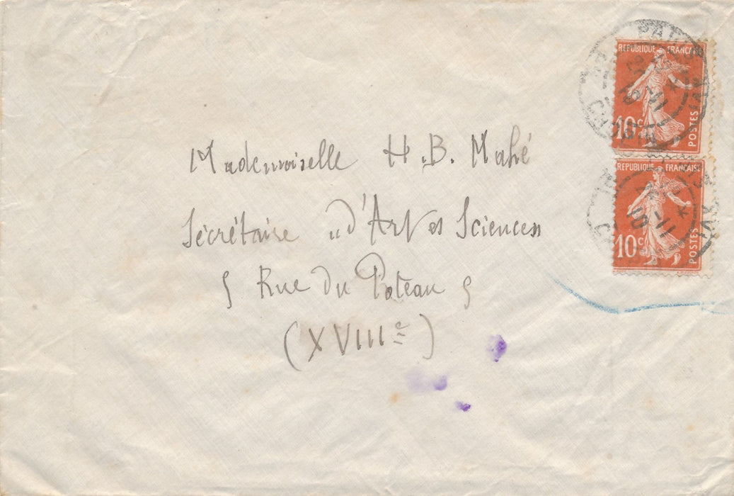 Jules Desbois 2 lettres autographes poète Roinard monument Gérard de Nerval