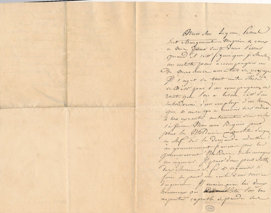 Ernest Meissonier lettre autographe signée Moldavie chemin de fer