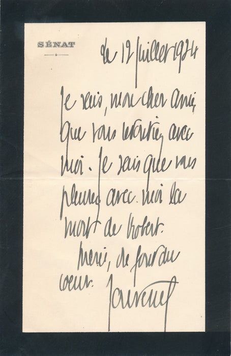 Henry de Jouvenel sur la mort frère Robert de Jouvenel lettre autographe signée