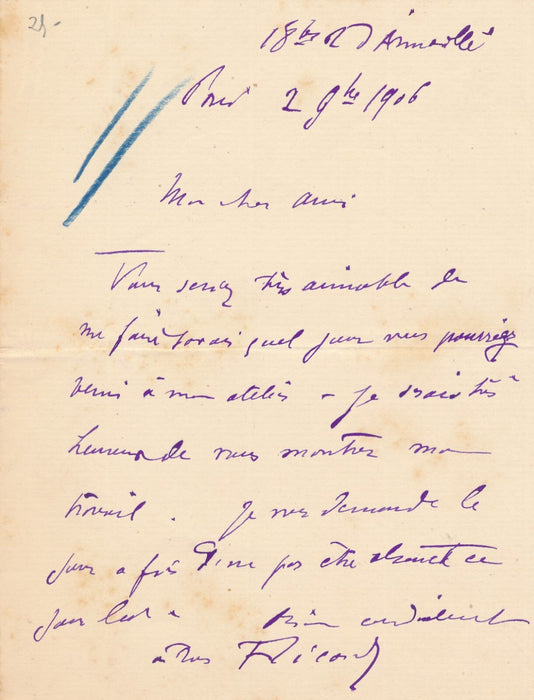 François SICARD 2 lettre autographe signée Le Bon Samaritain