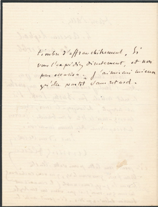 CUVILLIER FLEURY  une lettre pour Victor Hugo lettre autographe signée
