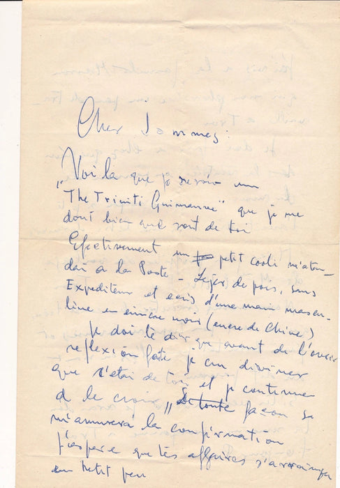 Josep Vilato Ruiz J. Fin lettre autographe signée ET carte autographe son travail