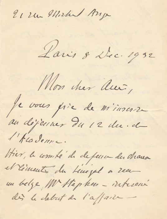 Edgard de Trentinian général les affaires Sénégal Madagascar lettre autographe