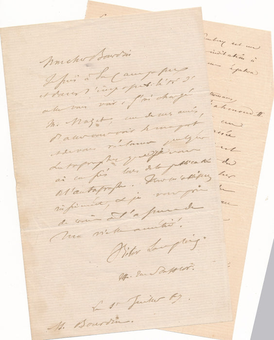 Historien Victor Langlois turquie arménie Mahomoud II lettre et note autographe