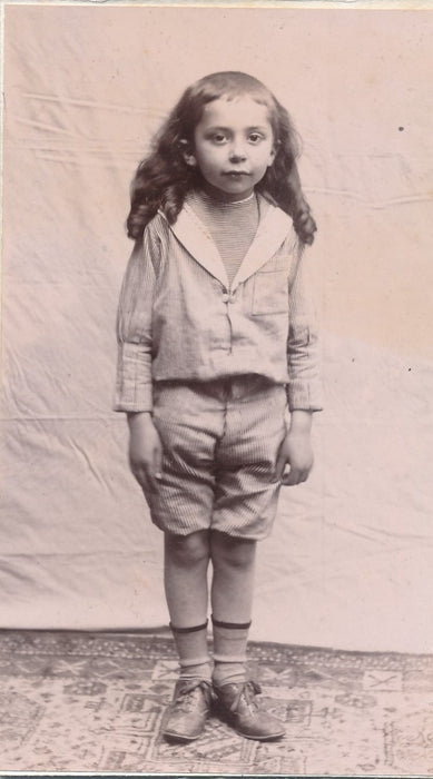enfant tirage vers 1910 papier citrate virage rose photo photographie cheveux