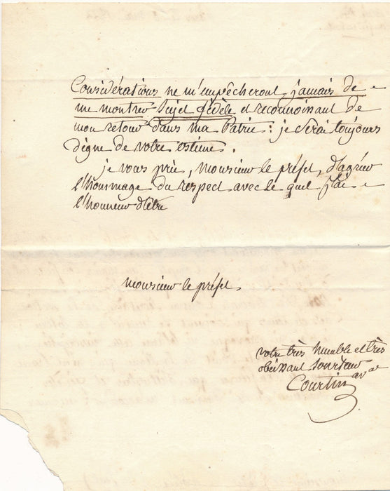 25 lettres autographes Eustache-Marie Courtin enclypoédie religion abbé Bouderie