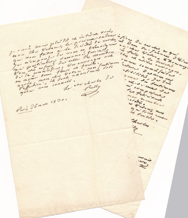 Charles Joseph de Pully général 2 lettres autographes signées éditeur A. Vaton