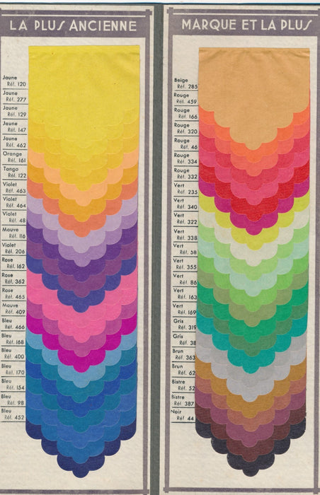 Encres aniline papier Colorant  fabrique Delarue Defaix nuancier v. 1930
