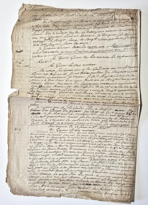 Louis Gabriel Suchet à Masséna copie 6 lettres 1800 Bonaparte campagne Italie