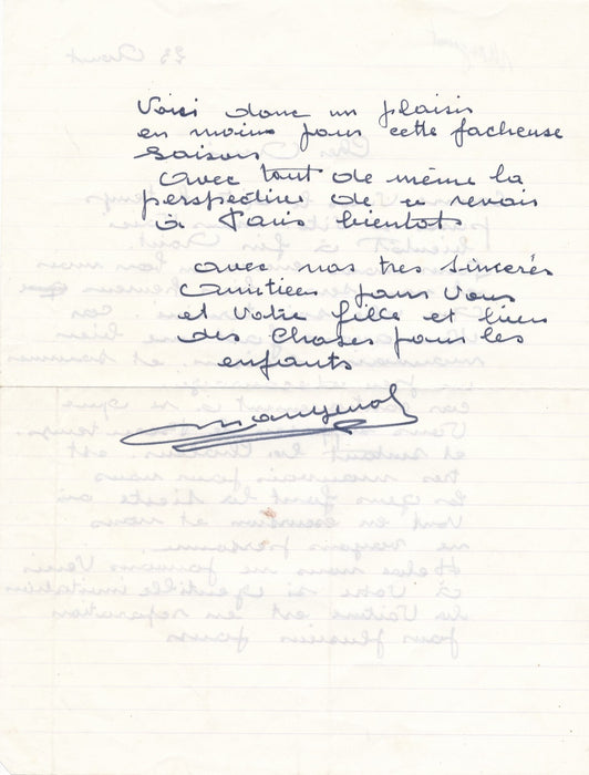 peintre Émile MANGENOT 4 lettre autographe signée au graveur DANIEL-GIRARD