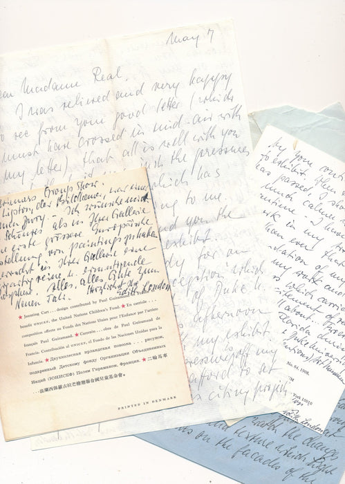Edith LONDON peintre 7 lettres et cartes autographes signées correspondance
